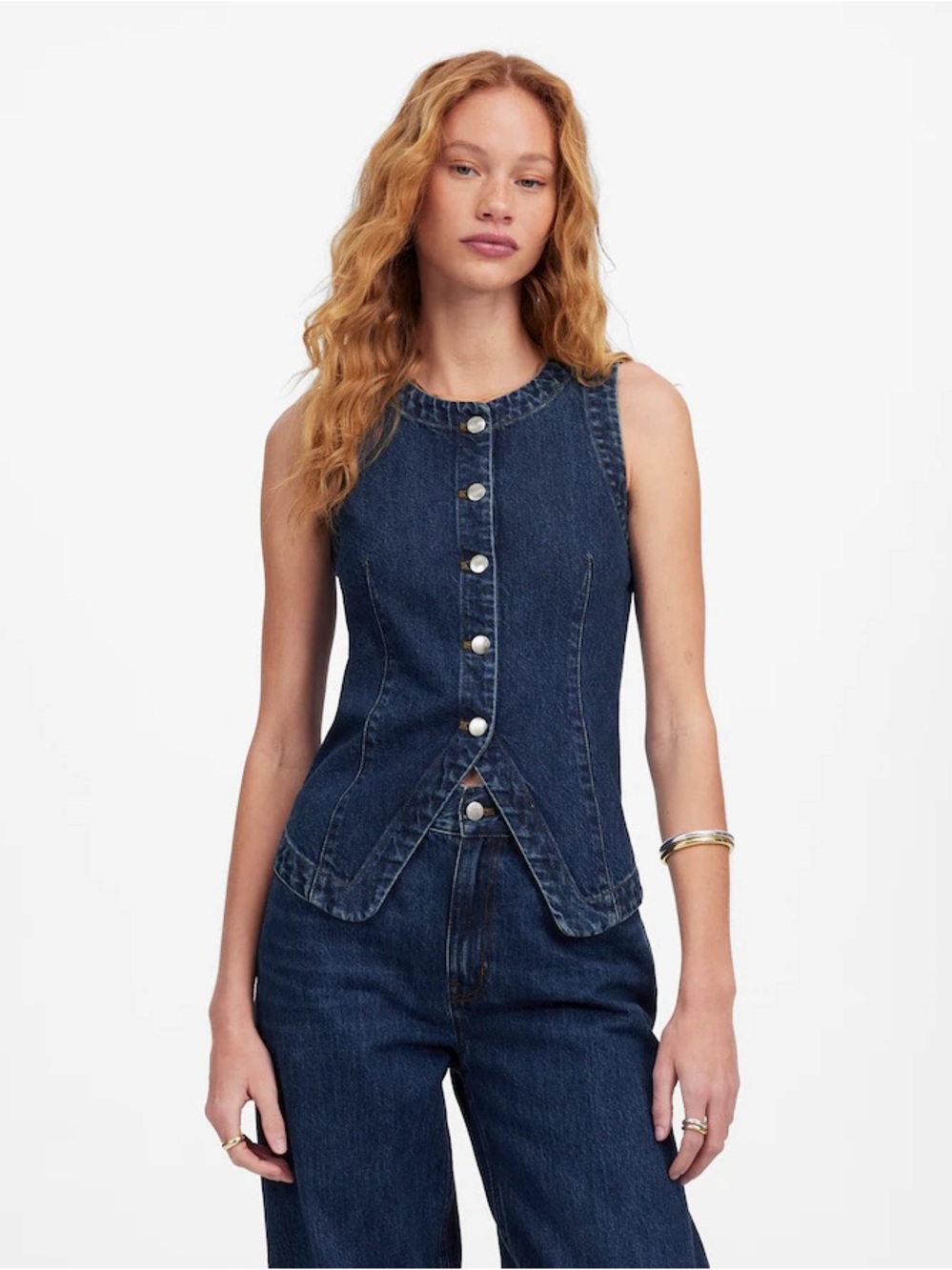 NWTā Madewell denim crewneck vest size 00